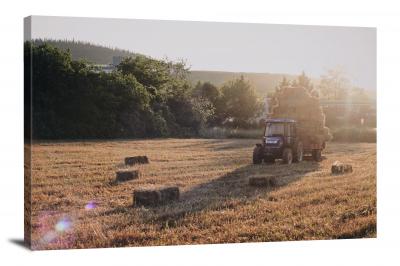 Hay on a Tractor, 2021 - Canvas Wrap