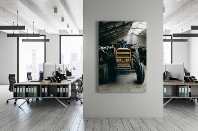 Tractor in a Shed, 2021 - Canvas Wrap