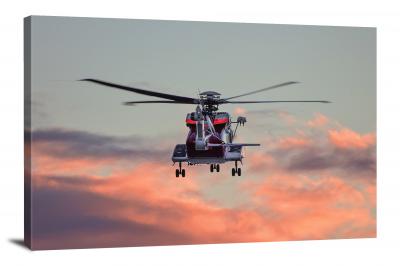 Sunset Clouds Helicopter, 2018 - Canvas Wrap