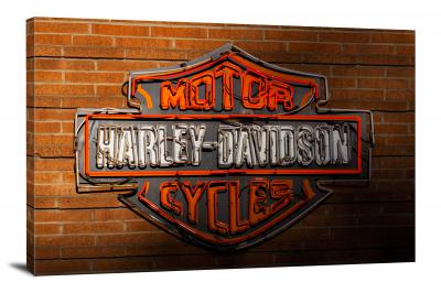 Harley Davidson Neon, 2020 - Canvas Wrap