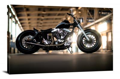 Shiny Black Motorcycle, 2021 - Canvas Wrap