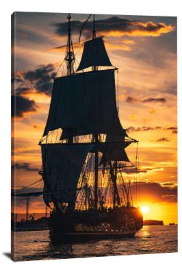 Silhouette of a Ship, 2021 - Canvas Wrap