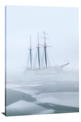 Foggy ship, 2018 - Canvas Wrap