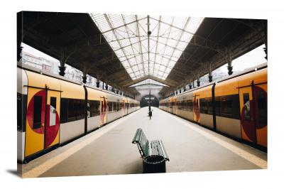 Empty Train Station in Porto, 2018 - Canvas Wrap