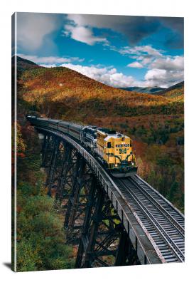 Yellow Train in Fall, 2020 - Canvas Wrap