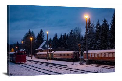 Train in the Winter, 2021 - Canvas Wrap