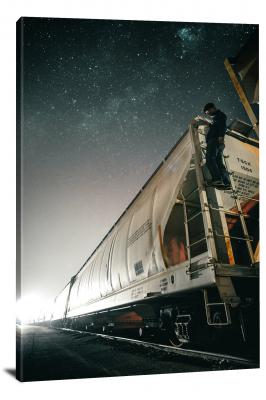 Train Under the Stars, 2017 - Canvas Wrap