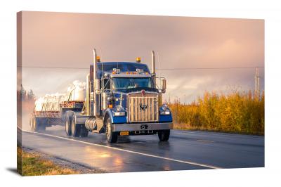 Truck Driving On the Road, 2020 - Canvas Wrap