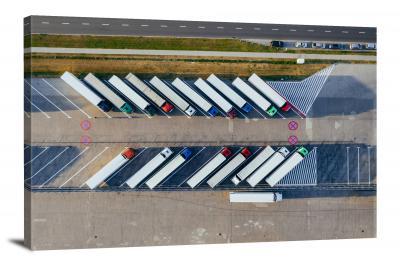 Aerial Truck Rest Stop, 2019 - Canvas Wrap