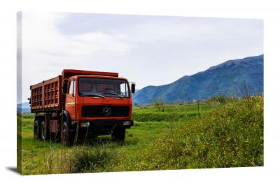 Red Truck in Field, 2021 - Canvas Wrap