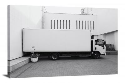 White Moving Truck, 2020 - Canvas Wrap