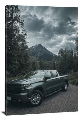 Grey Truck in Grey Forest, 2020 - Canvas Wrap