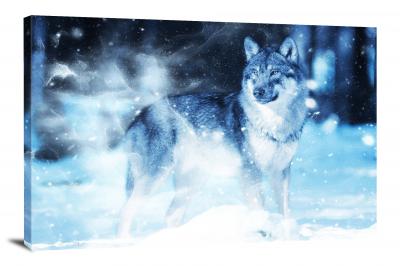 A Wolf In Snow, 2017 - Canvas Wrap