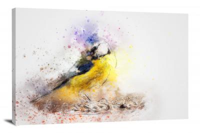 Yellow and Blue Bird, 2017 - Canvas Wrap