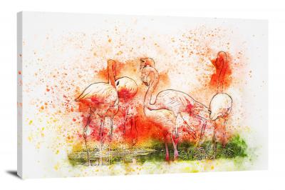 Flamingos, 2018 - Canvas Wrap