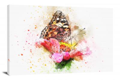 Butterfly in Flowers, 2017 - Canvas Wrap