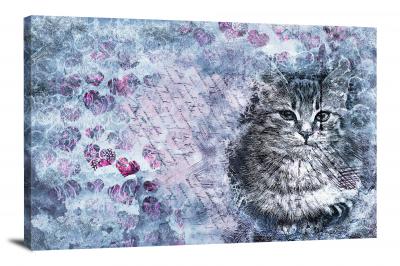 Cat With Hearts, 2017 - Canvas Wrap