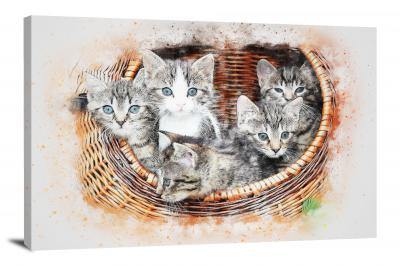 Gray Kittens, 2017 - Canvas Wrap
