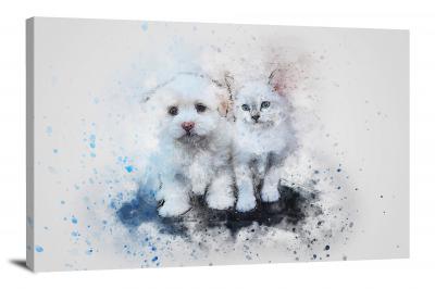 Cat and Dog, 2017 - Canvas Wrap