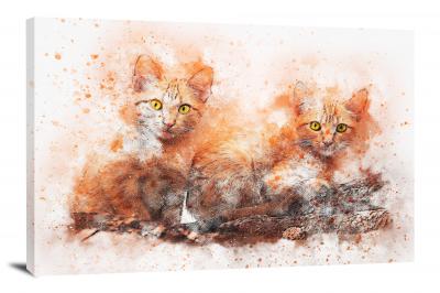 Two Cats, 2018 - Canvas Wrap