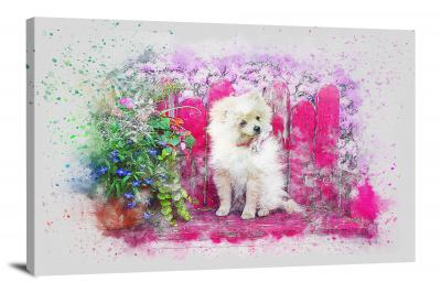 Fluffly White Dog, 2018 - Canvas Wrap