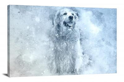 Dog In The Snow, 2017 - Canvas Wrap