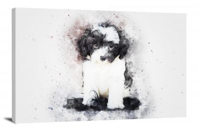 Little Black and White Dog, 2018 - Canvas Wrap