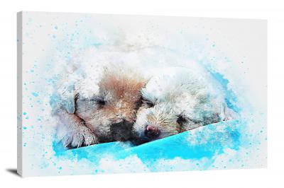 Two Sleeping Pups, 2017 - Canvas Wrap