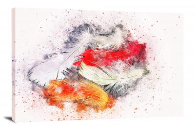 Red and Orange Feathers, 2018 - Canvas Wrap