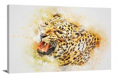 Roaring Leopard, 2017 - Canvas Wrap