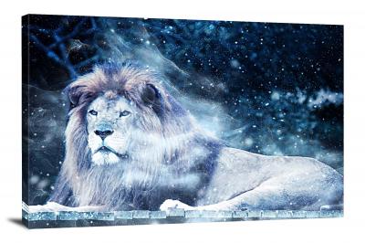Big Lion in Snow, 2017 - Canvas Wrap