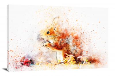 Watercolor Squirrel, 2018 - Canvas Wrap