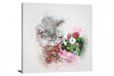 CW7864-animals-cat-with-flowers-00