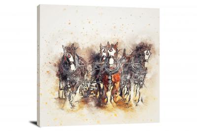 Team of Horses, 2017 - Canvas Wrap