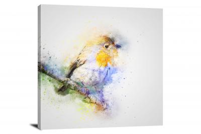 Tiny Watercolor Bird, 2017 - Canvas Wrap
