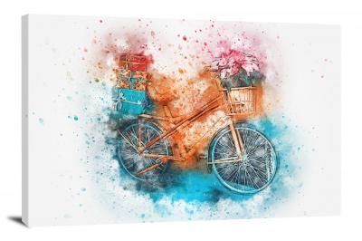 Orange Bicycle, 2018 - Canvas Wrap