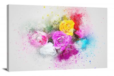 Colorful Flowers, 2017 - Canvas Wrap