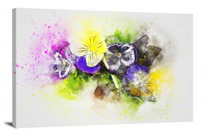 Colorful Pansies, 2017 - Canvas Wrap