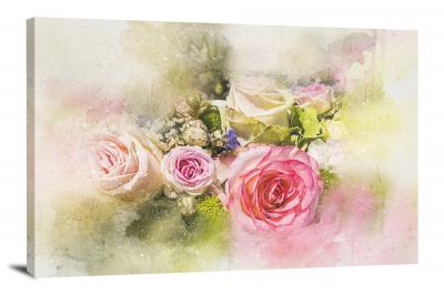 White and Pink Roses, 2018 - Canvas Wrap