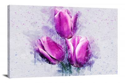 Purple Tulips, 2017 - Canvas Wrap
