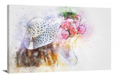 Girl With Flowers, 2017 - Canvas Wrap