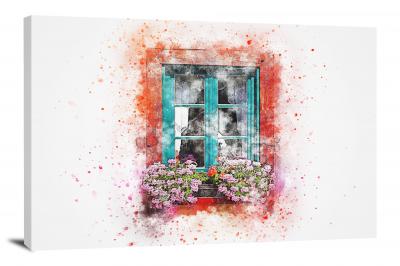 Teal Window, 2017 - Canvas Wrap