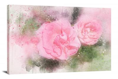 Pink Roses with Sparkles, 2017 - Canvas Wrap
