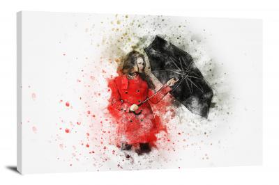 Lady With Umbrella, 2017 - Canvas Wrap