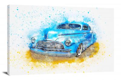 Old Blue Car, 2018 - Canvas Wrap