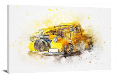 Old Yellow Car, 2017 - Canvas Wrap