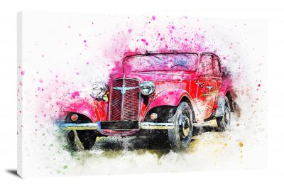 Old Red Car, 2017 - Canvas Wrap