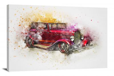 Shiny Red Car, 2017 - Canvas Wrap
