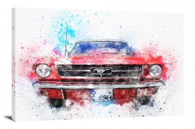 Red Mustang, 2017 - Canvas Wrap