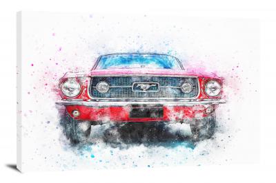 Front of Red Mustang, 2018 - Canvas Wrap
